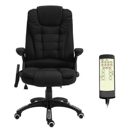 6 Point Vibrating Massage Office Chair High Back Executive Chair with Reclining Back, Swivel Wheels, Black Massage Chairs at Gallery Canada