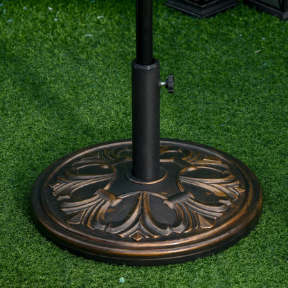 29 lb Concrete Umbrella Base, 19" Round, Outdoor Parasol Holder, Bronze Umbrella Bases at Gallery Canada