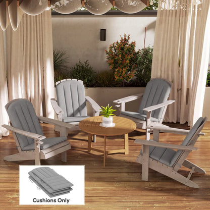 Set Of 4 Patio Chair Cushions, High Back Adirondack, High-Density Foam, Grey Patio Chair Cushions at Gallery Canada