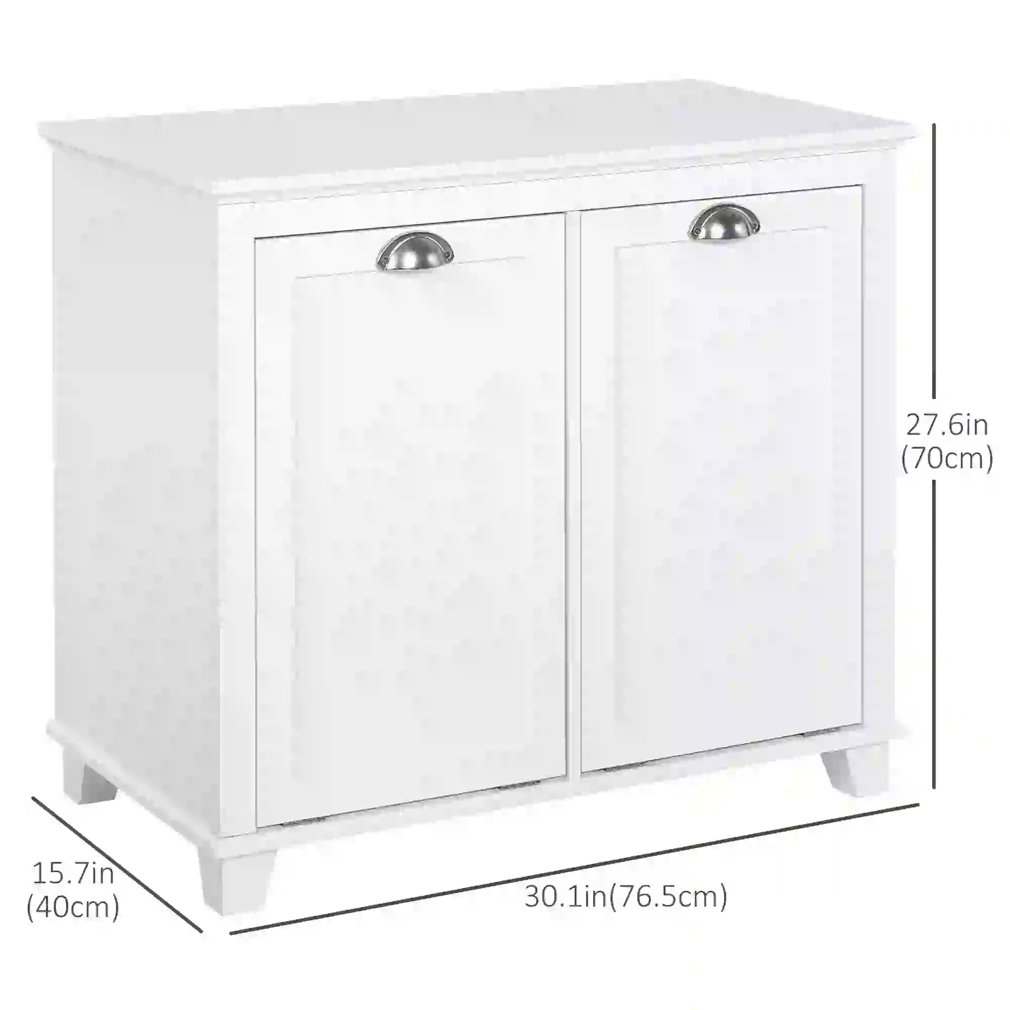Tilt-Out Laundry Cabinet, Bathroom Organizer, 2-Compartment Hamper, White Bathroom Cabinets at Gallery Canada