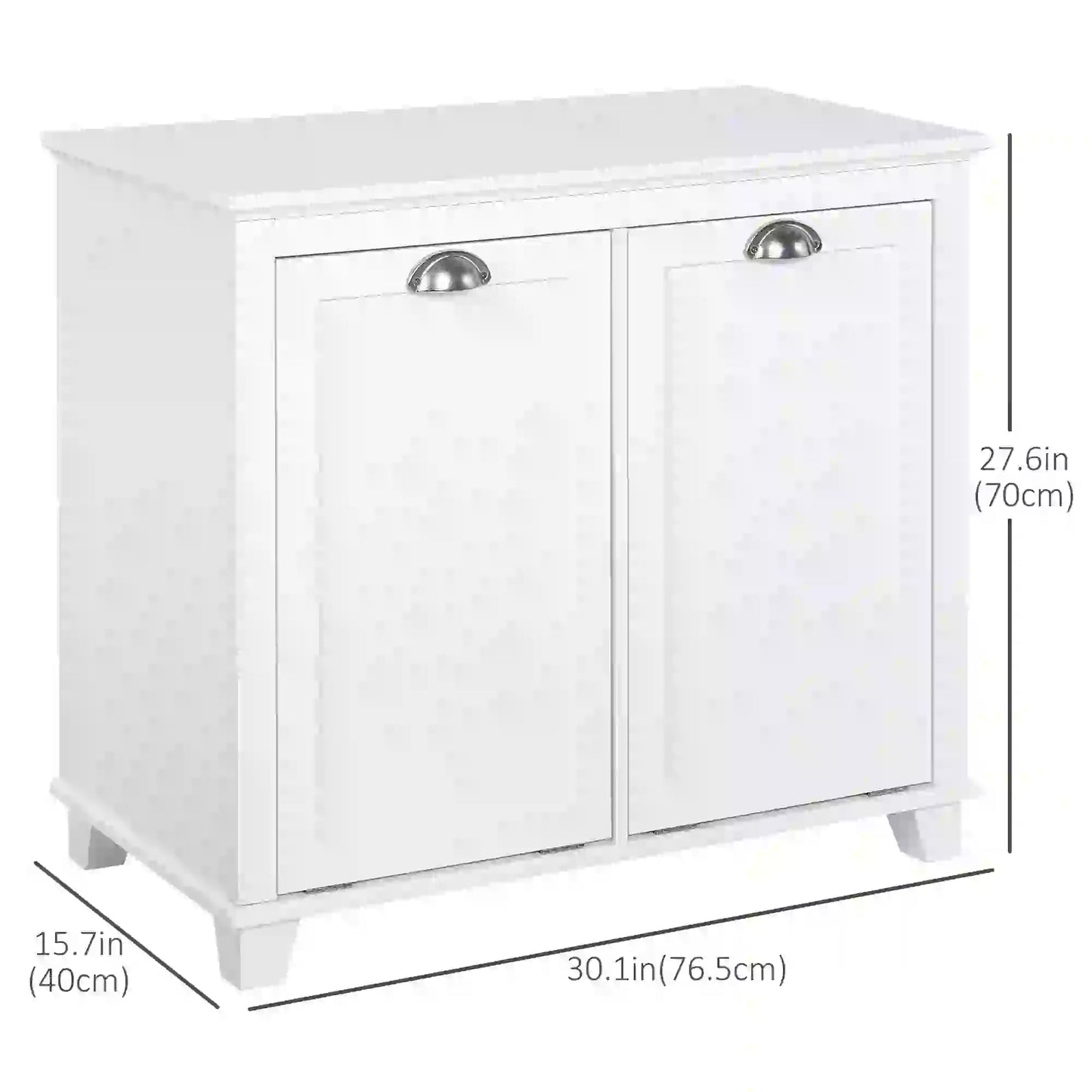 Tilt-Out Laundry Cabinet, Bathroom Organizer, 2-Compartment Hamper, White Bathroom Cabinets at Gallery Canada