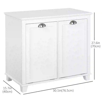 Tilt-Out Laundry Cabinet, Bathroom Organizer, 2-Compartment Hamper, White Bathroom Cabinets at Gallery Canada