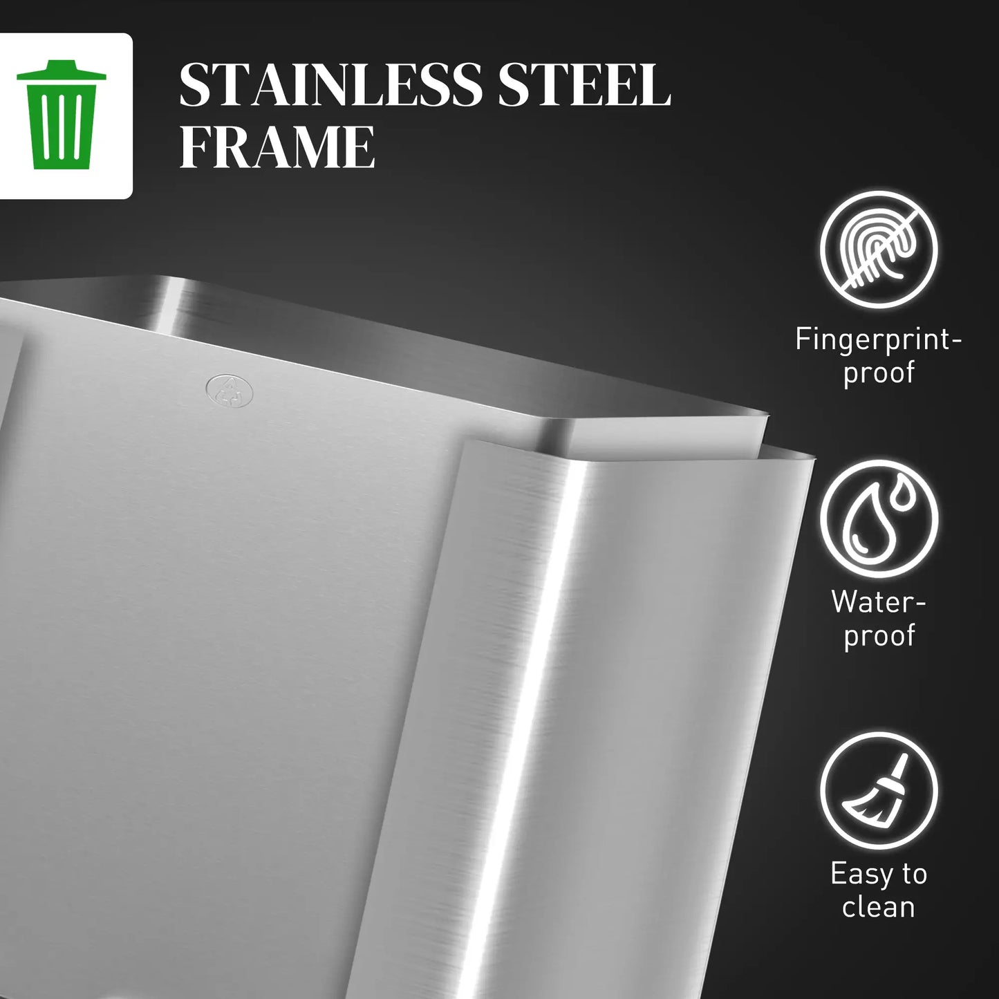 Triple Garbage Bin, Soft Close Trash Can, 3 x 20 Liter, Silver Household Supplies at Gallery Canada
