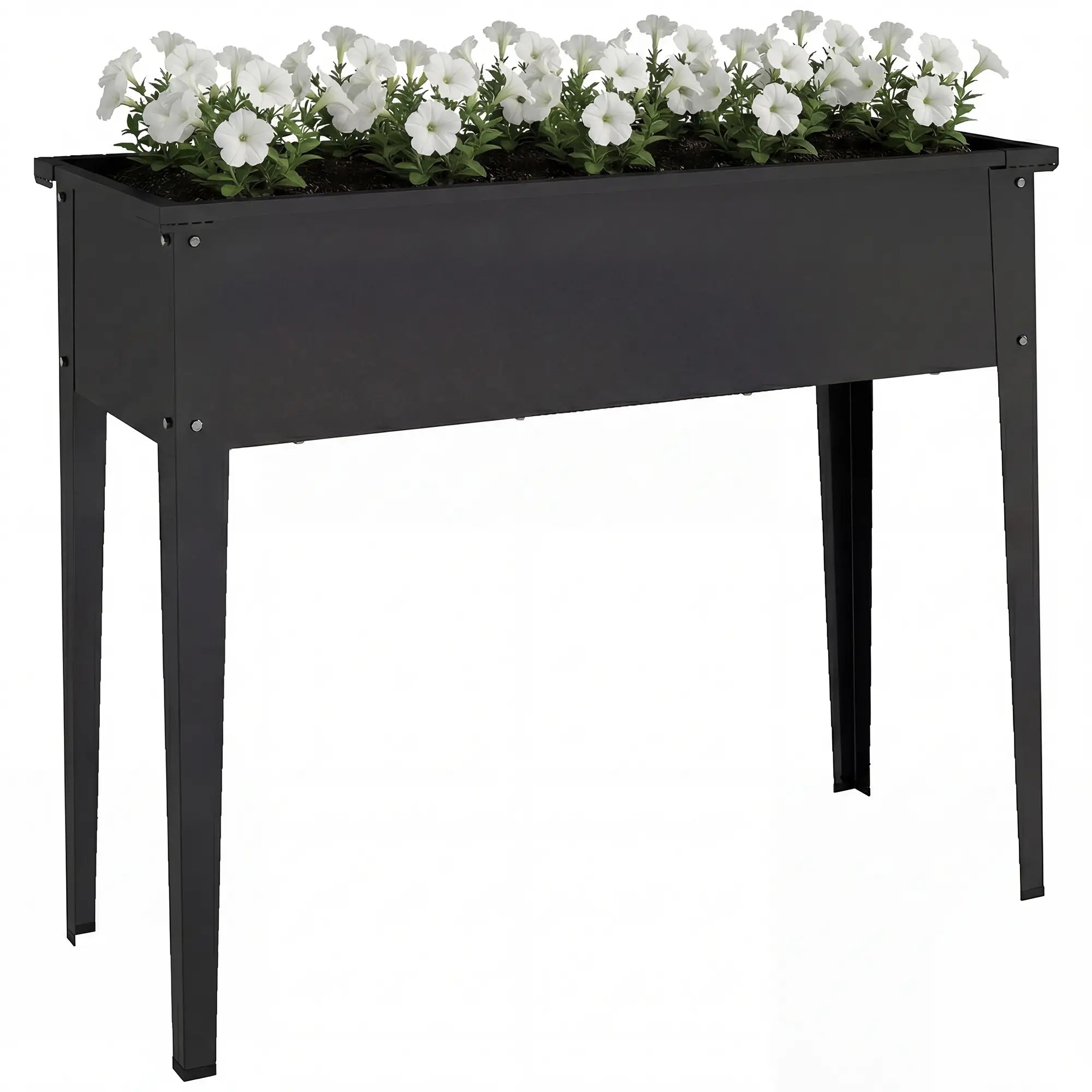 Metal Raised Garden Bed On Legs, With Drainage Hole, Black Elevated Garden Beds at Gallery Canada