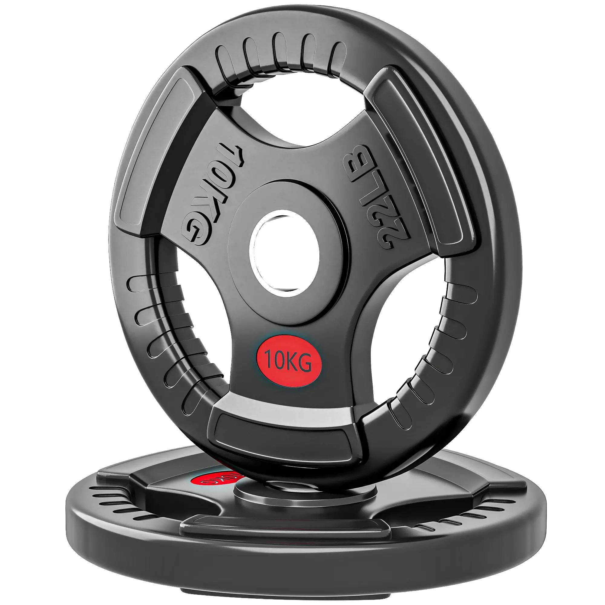 Weight Plates Set, 2-Inch Barbell Weights, Tri-Grips, 2 x 22lbs Dumbbells & Barbells Black at Gallery Canada