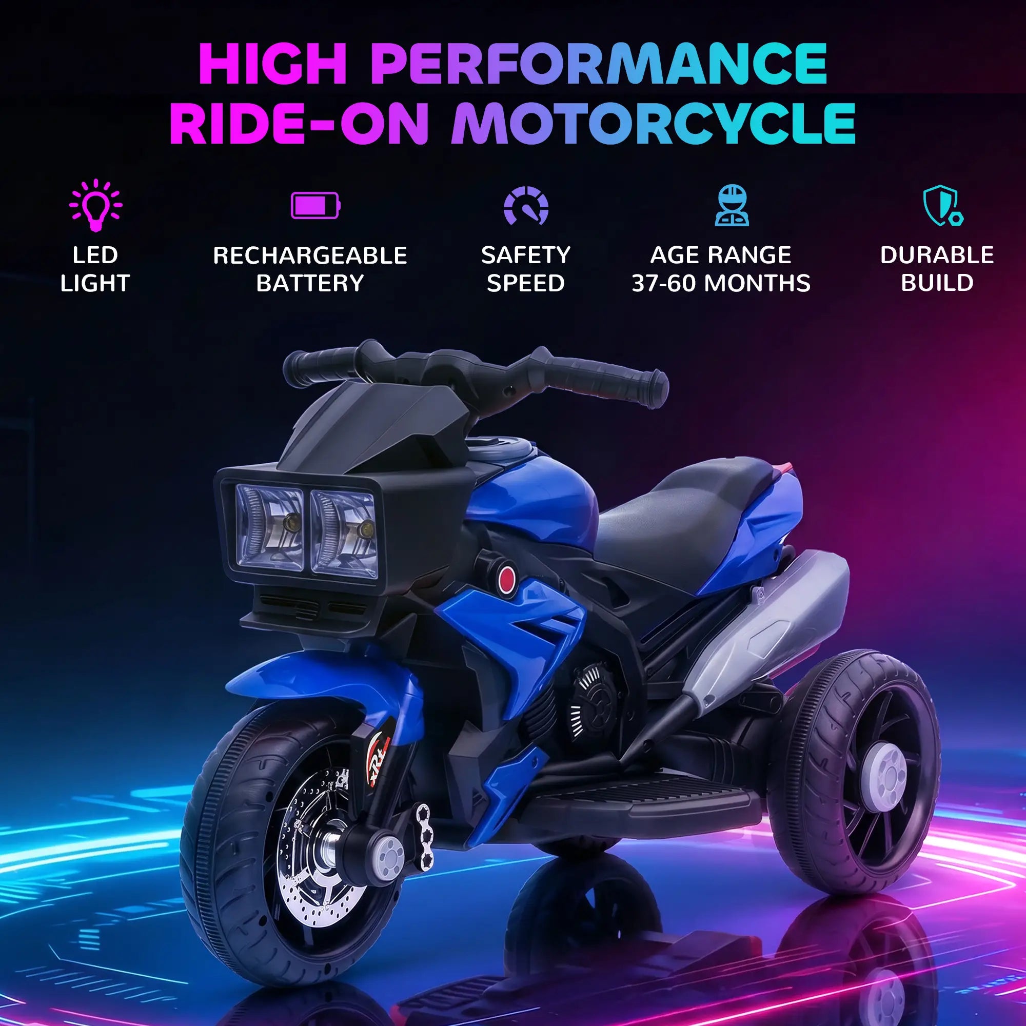 Kids Electric Motorcycle Ride-On Toy, 6V Battery Powered, Blue Electric Motorcycles at Gallery Canada