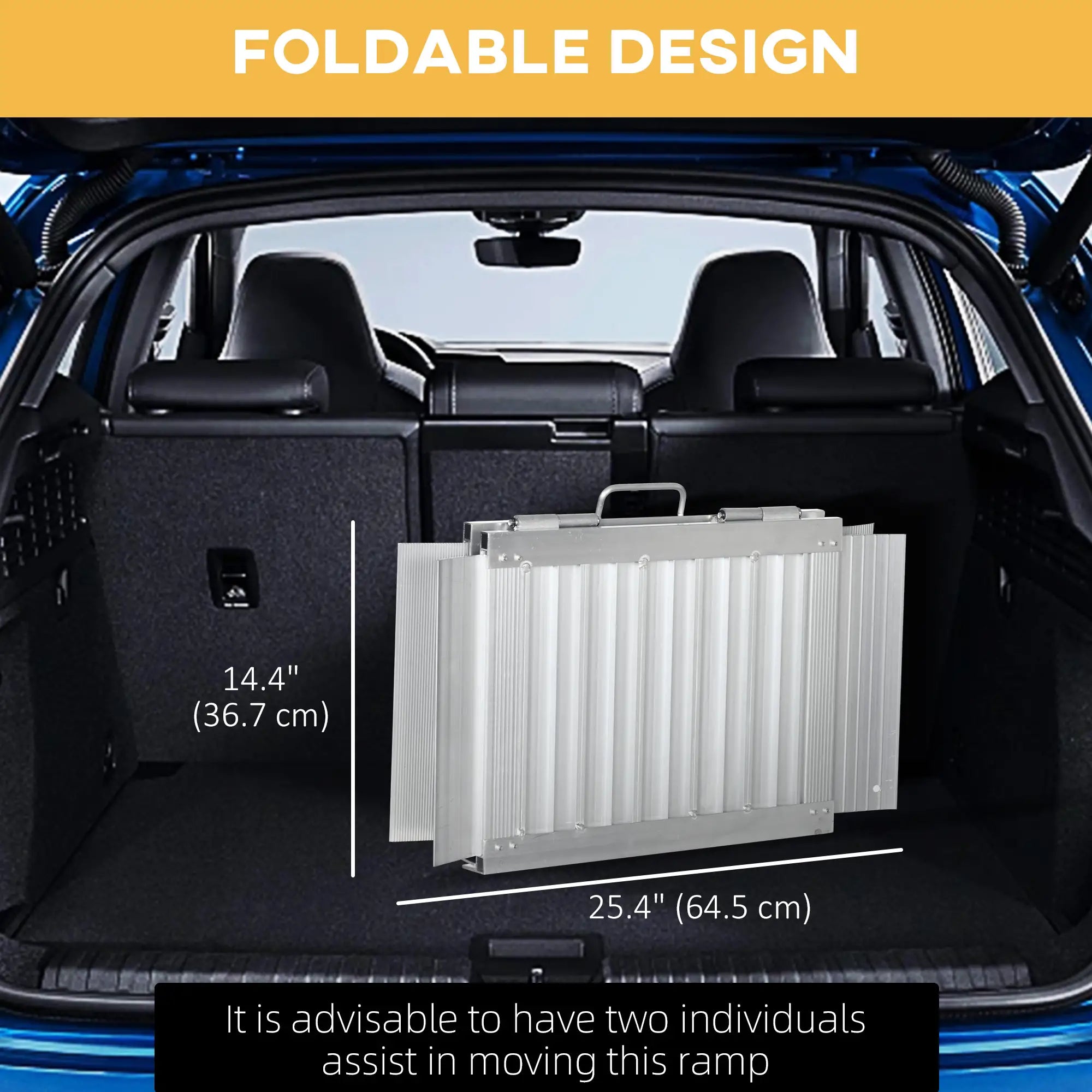 2' Portable Wheelchair Ramp, Aluminum, Single-Fold, Scooter Handle Knee Walker & Wheelchair Ramps at Gallery Canada