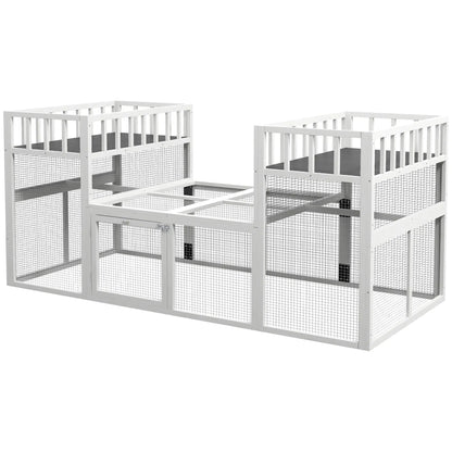 7.3' x 3.6' Wooden Chicken Coop, Storage Shelf, White Chicken Coops White, Grey at Gallery Canada