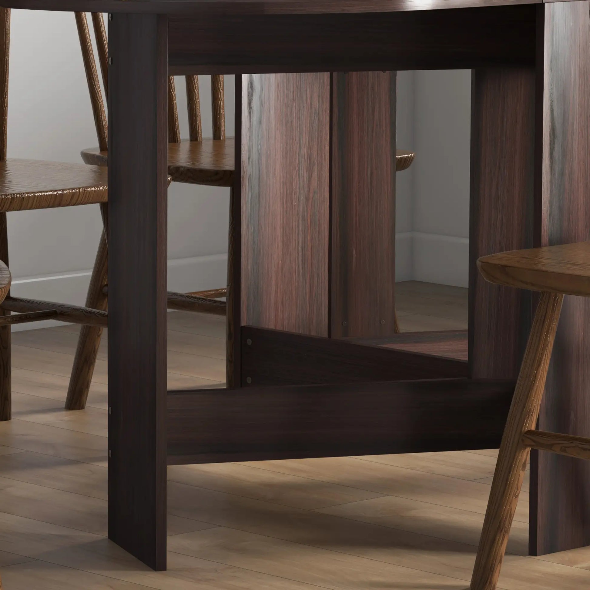 Oval Folding Dining Table, Drop Leaf Kitchen Table, Distressed Brown, Brown Bar Tables & Dining Tables at Gallery Canada