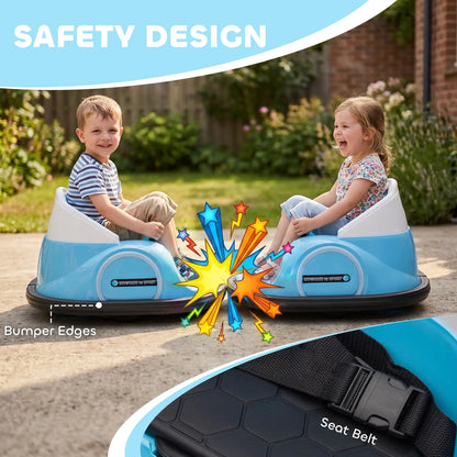 12V Toddler Bumper Car, 360 Remote Control, Lights Music Horn, 1.5-5 Years, Light Blue Electric Toy Cars at Gallery Canada