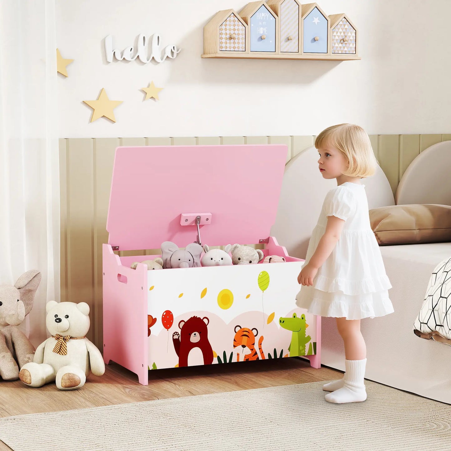Kids Storage Chest with Lid, Toy Box Organizer, Pink Baby & Kids Storage at Gallery Canada