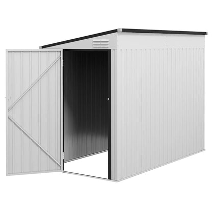 4' x 8' Outdoor Metal Storage Shed With Lockable Door, White Sheds White at Gallery Canada