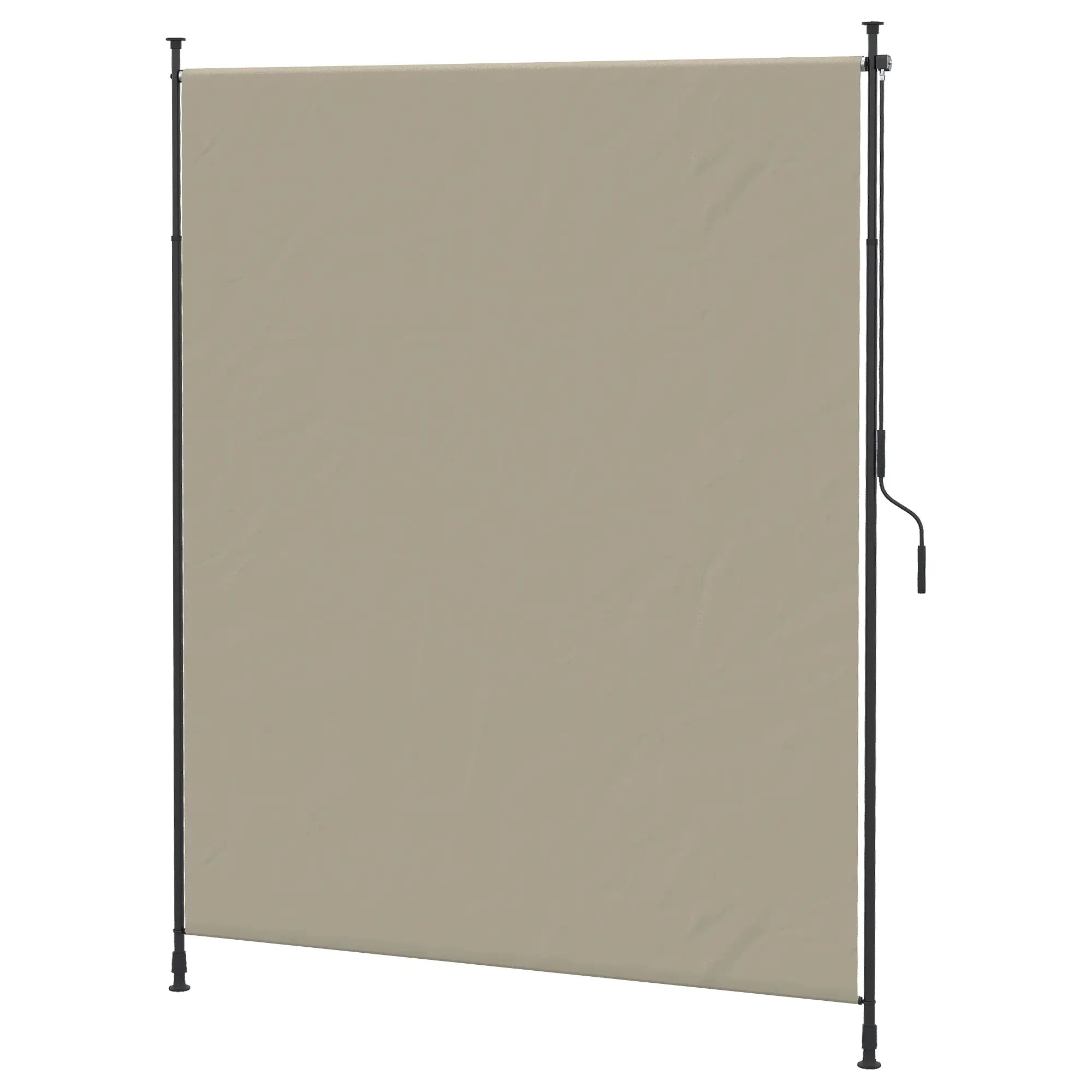 7' x 10' Retractable Patio Awning, Manual Outdoor Privacy Screen, Beige Retractable Side Awning at Gallery Canada