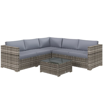 4-Piece Rattan Wicker Outdoor Furniture Set, Grey Patio Furniture Sets at Gallery Canada