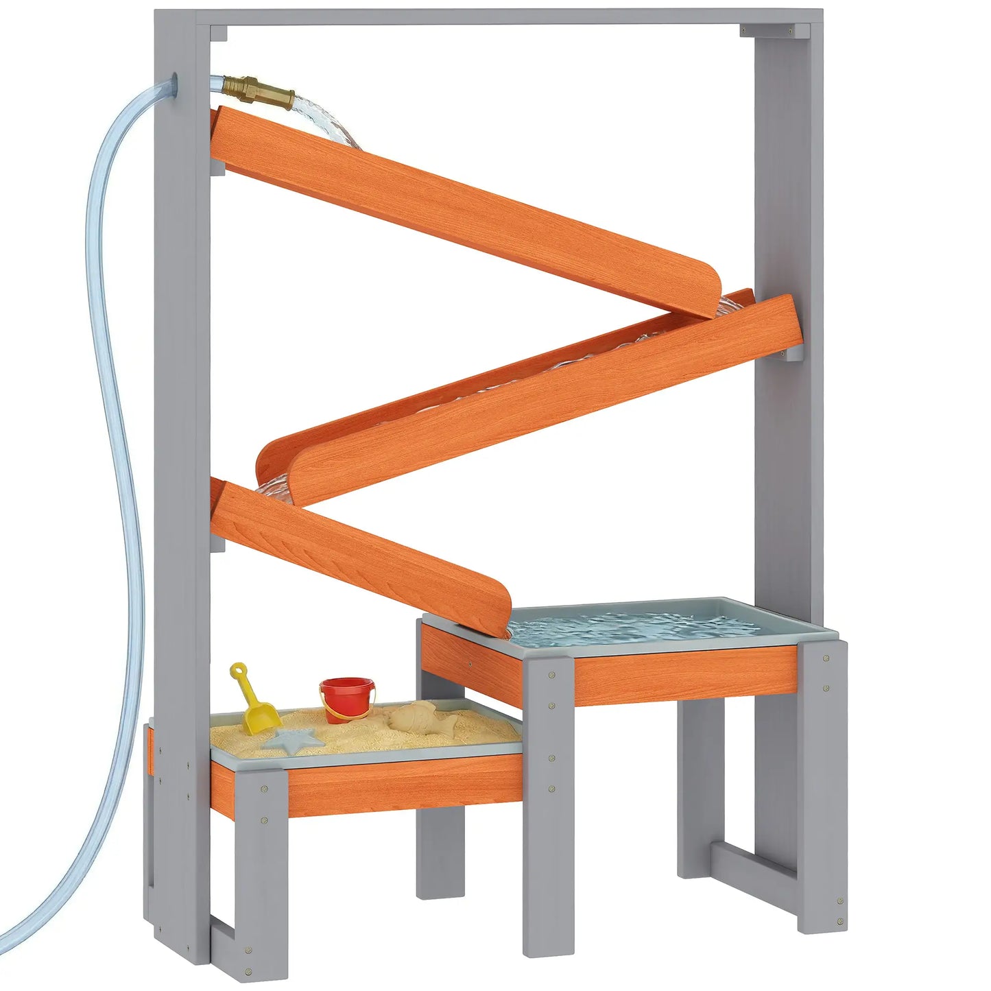 Wooden Sand And Water Table, Sensory Table With Waterway Track, Grey Sandboxes & Accessories at Gallery Canada