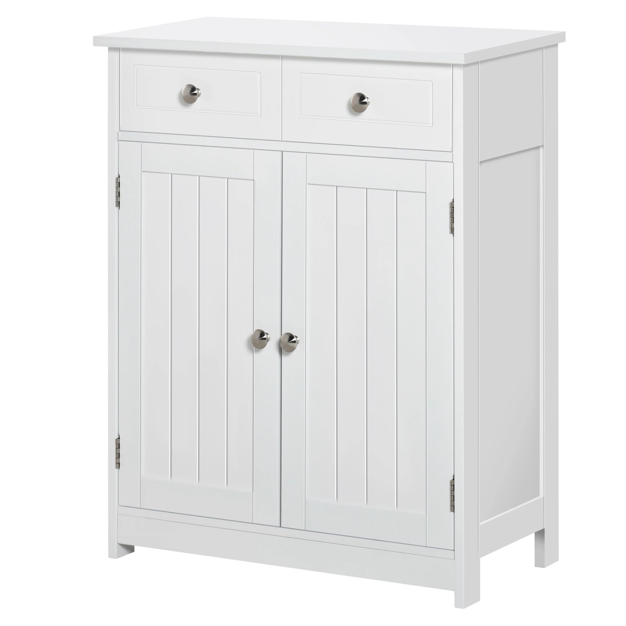 Freestanding Bathroom Cabinet, 2 Door, 2 Drawers, Adjustable Shelf, White Bathroom Cabinets at Gallery Canada