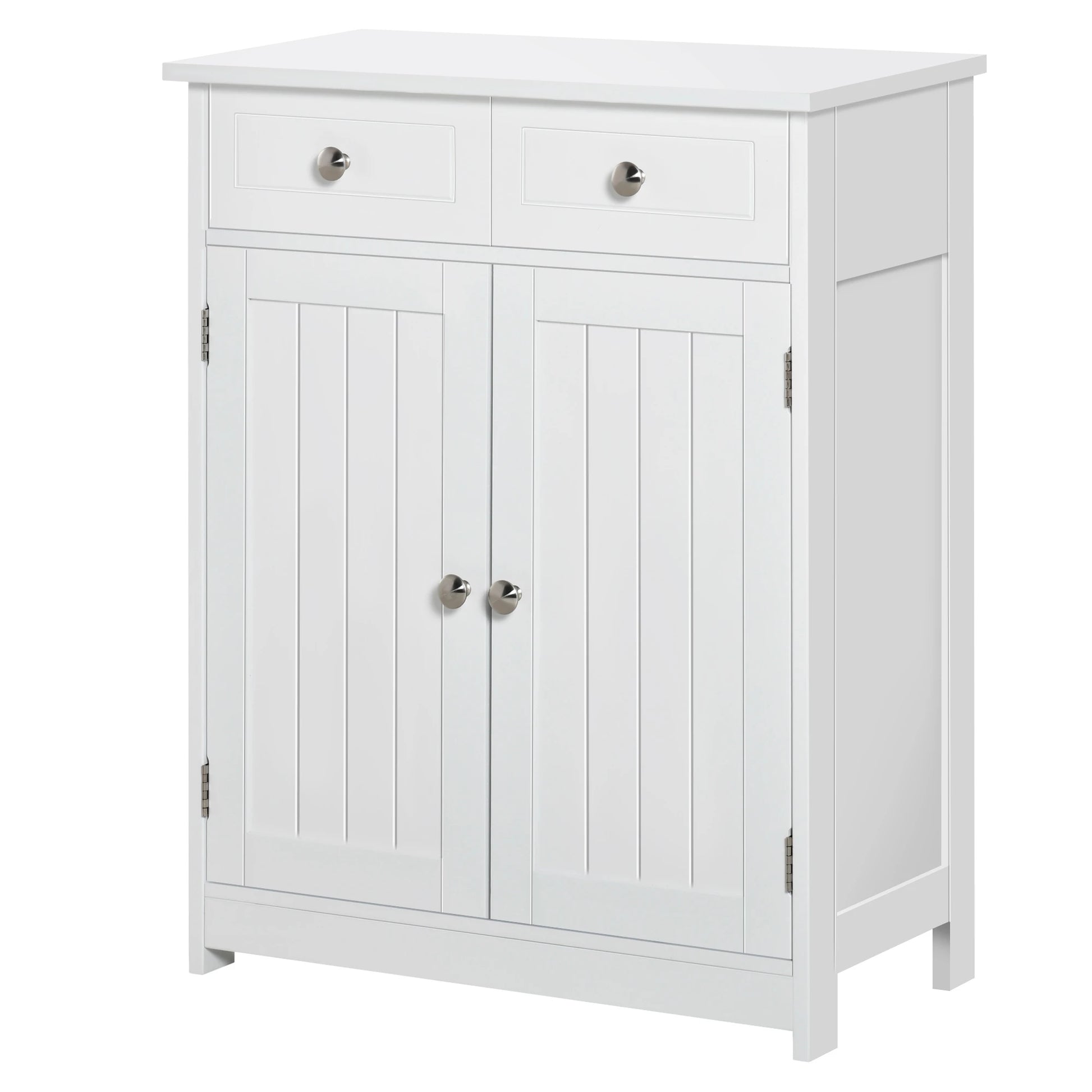 Freestanding Bathroom Cabinet, 2 Door, 2 Drawers, Adjustable Shelf, White Bathroom Cabinets at Gallery Canada