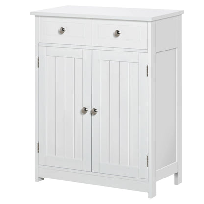 Freestanding Bathroom Cabinet, 2 Door, 2 Drawers, Adjustable Shelf, White Bathroom Cabinets at Gallery Canada