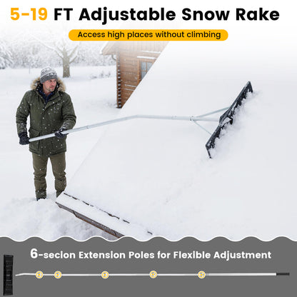 5-19 Ft Extendable Aluminum Snow Removal Tool, Black Snow Removal at Gallery Canada