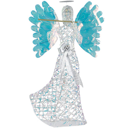 5.2 FT Angel Christmas Decoration, 3D Glittering Halo With Flute, White Christmas at Gallery Canada