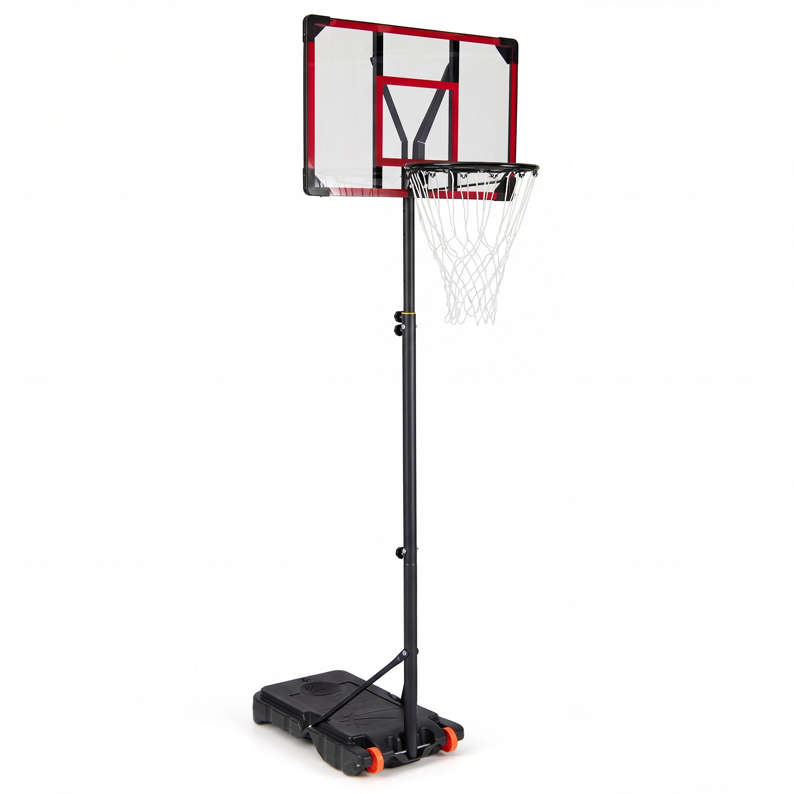 5.3-7.5 Feet Kids Basketball Hoop Height Adjustable with Fillable Base, Black & Red Sport Equipments at Gallery Canada
