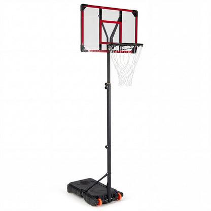 5.3-7.5 Feet Kids Basketball Hoop Height Adjustable with Fillable Base, Black & Red Sport Equipments at Gallery Canada