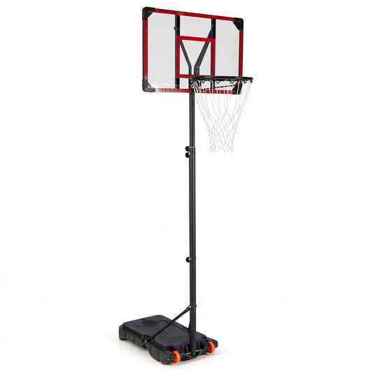 5.3-7.5 Feet Kids Basketball Hoop Height Adjustable with Fillable Base, Black & Red Sport Equipments Black & Red at Gallery Canada