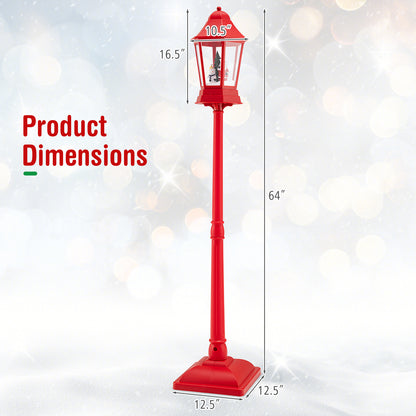 5.3 Feet Musical Christmas Street Lamp, LED Lights, Blowing Snow, Red Christmas Decor & Accessories at Gallery Canada