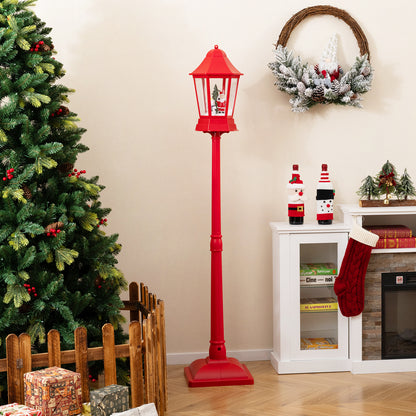 5.3 Feet Musical Christmas Street Lamp, LED Lights, Blowing Snow, Red Christmas Decor & Accessories at Gallery Canada