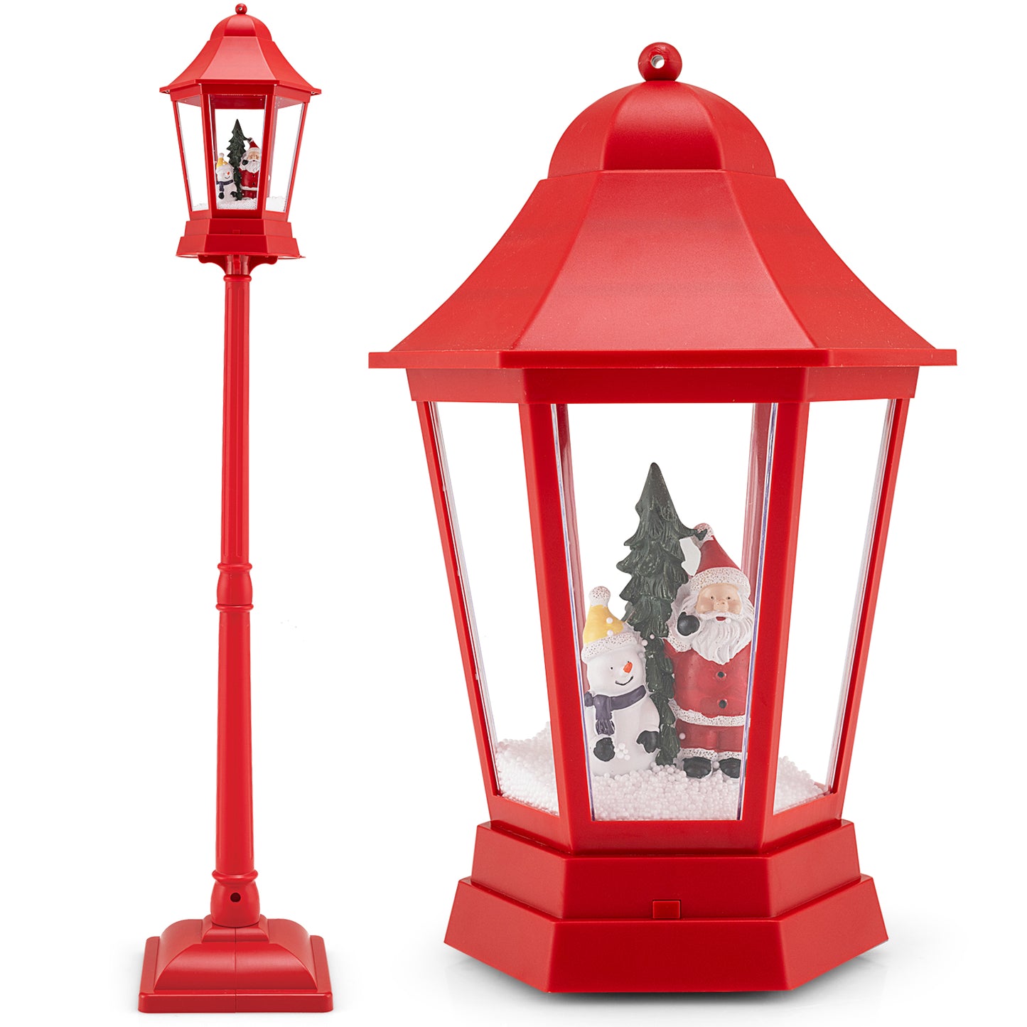 5.3 Feet Musical Christmas Street Lamp, LED Lights, Blowing Snow, Red Christmas Decor & Accessories at Gallery Canada