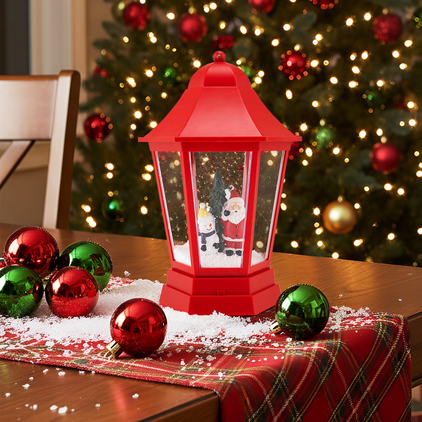 5.3 Feet Musical Christmas Street Lamp, LED Lights, Blowing Snow, Red Christmas Decor & Accessories at Gallery Canada