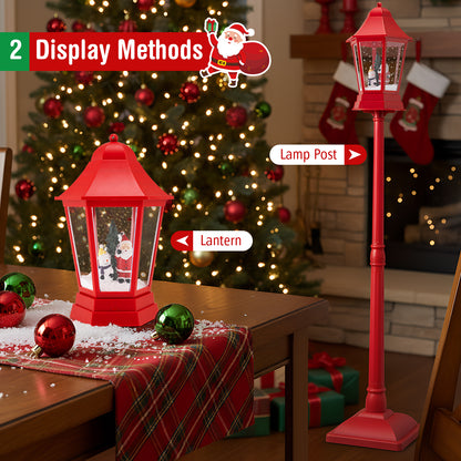 5.3 Feet Musical Christmas Street Lamp, LED Lights, Blowing Snow, Red Christmas Decor & Accessories at Gallery Canada