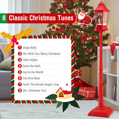 5.3 Feet Musical Christmas Street Lamp, LED Lights, Blowing Snow, Red Christmas Decor & Accessories at Gallery Canada
