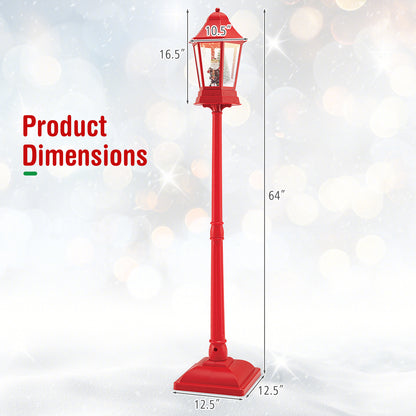 5.3 Feet Musical Christmas Street Lamp, 60 Warm White LED Lights, Red Christmas Decor & Accessories at Gallery Canada