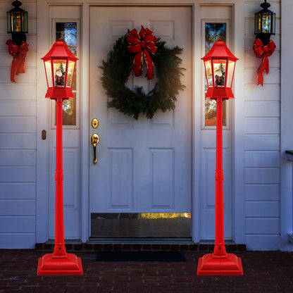 5.3 Feet Musical Christmas Street Lamp, 60 Warm White LED Lights, Red Christmas Decor & Accessories at Gallery Canada