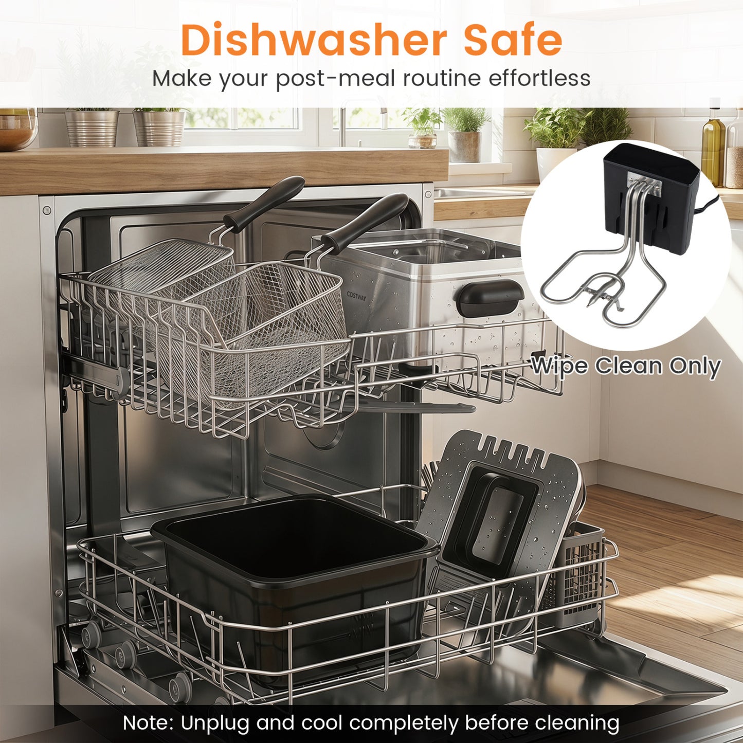 5.3-Qt Electric Deep Fryer, 1700W, 3 Baskets, LED Touch, 6 Presets, Silver Air Fryers at Gallery Canada