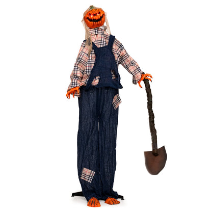 Décoration extérieure d'Halloween de 5,3 pieds, pelle, yeux rouges