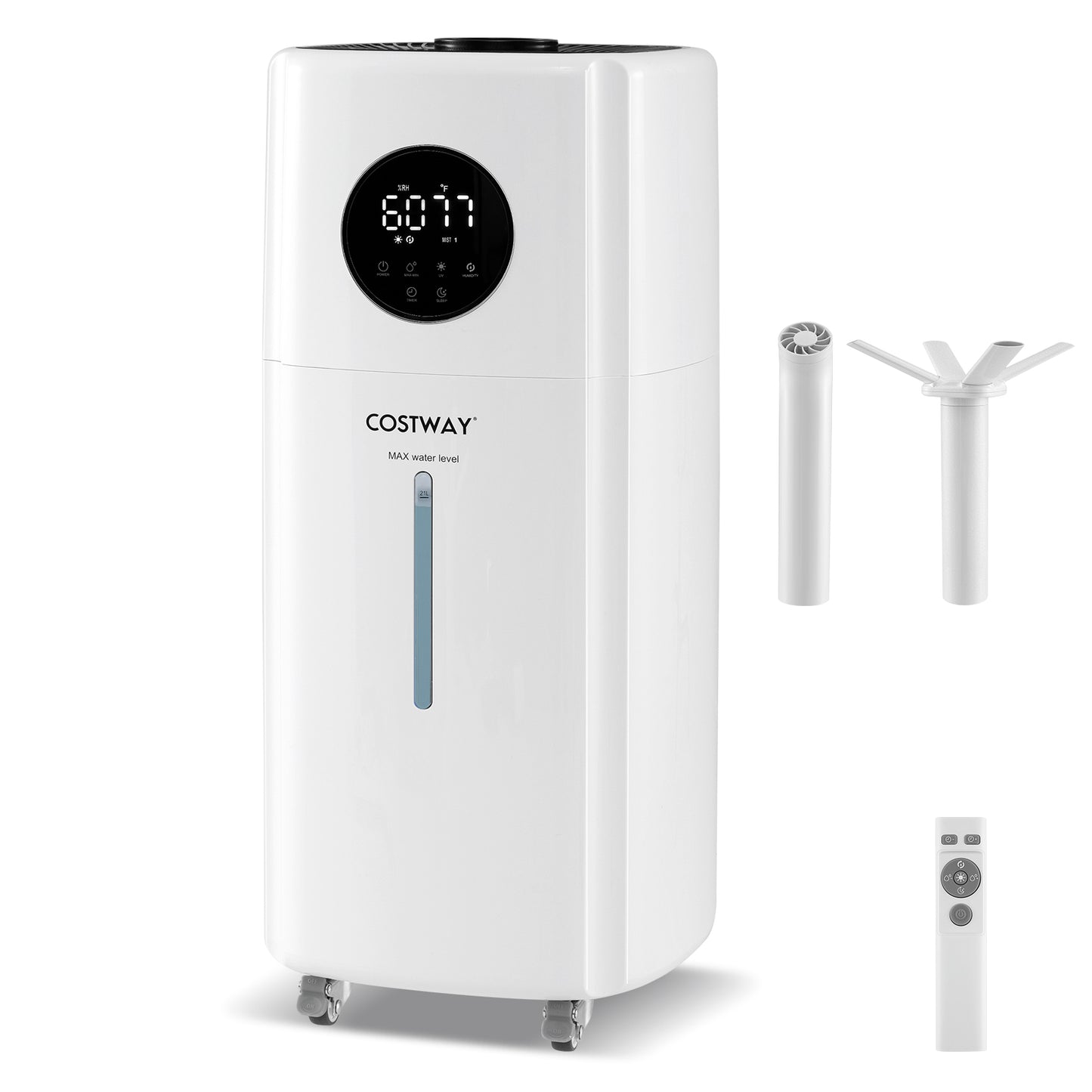 5.5 Gal Humidifier, 360° Nozzles, Wheels, Large Room, White Dehumidifiers at Gallery Canada