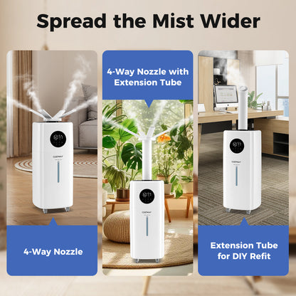 5.5 Gal Humidifier, 360° Nozzles, Wheels, Large Room, White Dehumidifiers at Gallery Canada