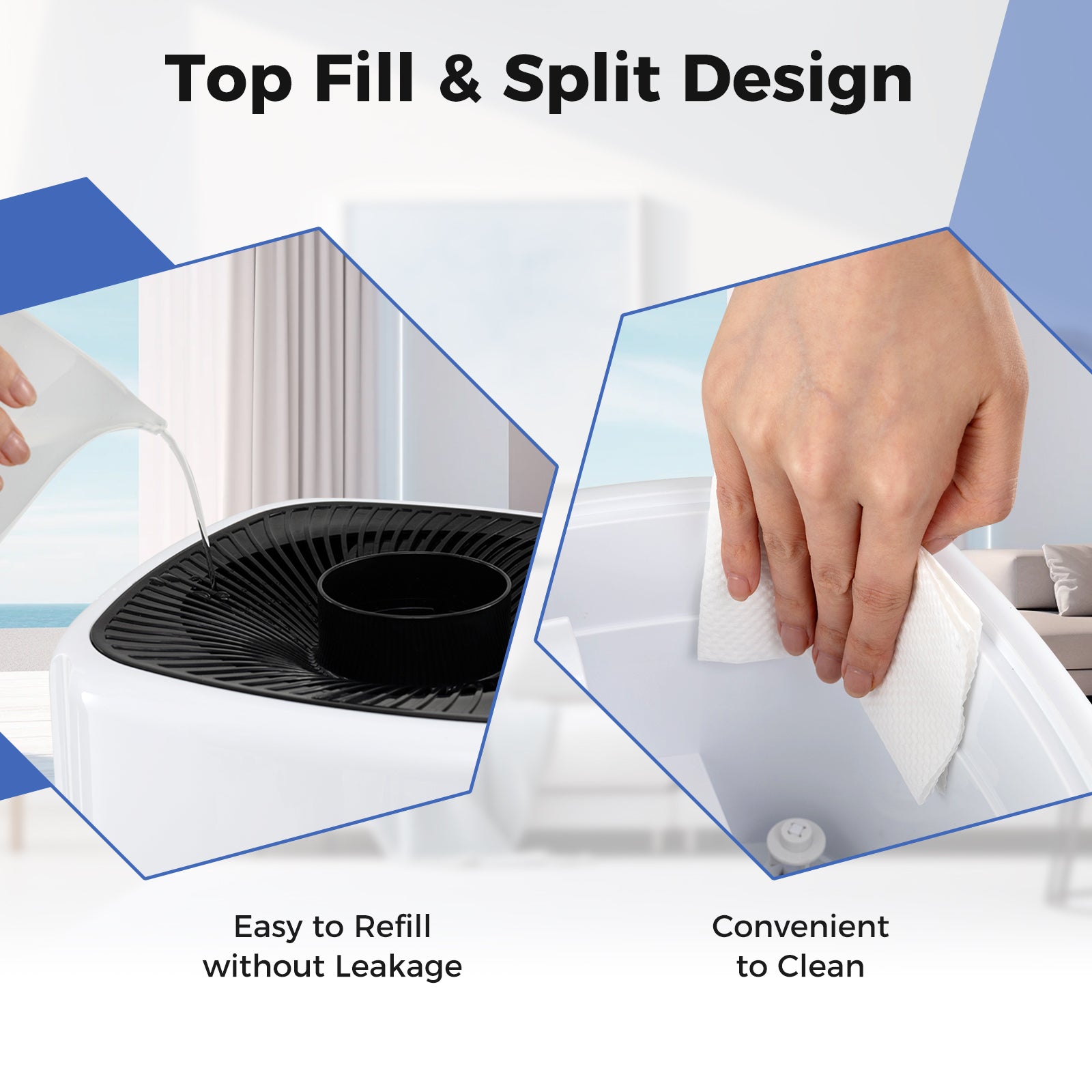5.5 Gal Humidifier, 360° Nozzles, Wheels, Large Room, White Dehumidifiers at Gallery Canada