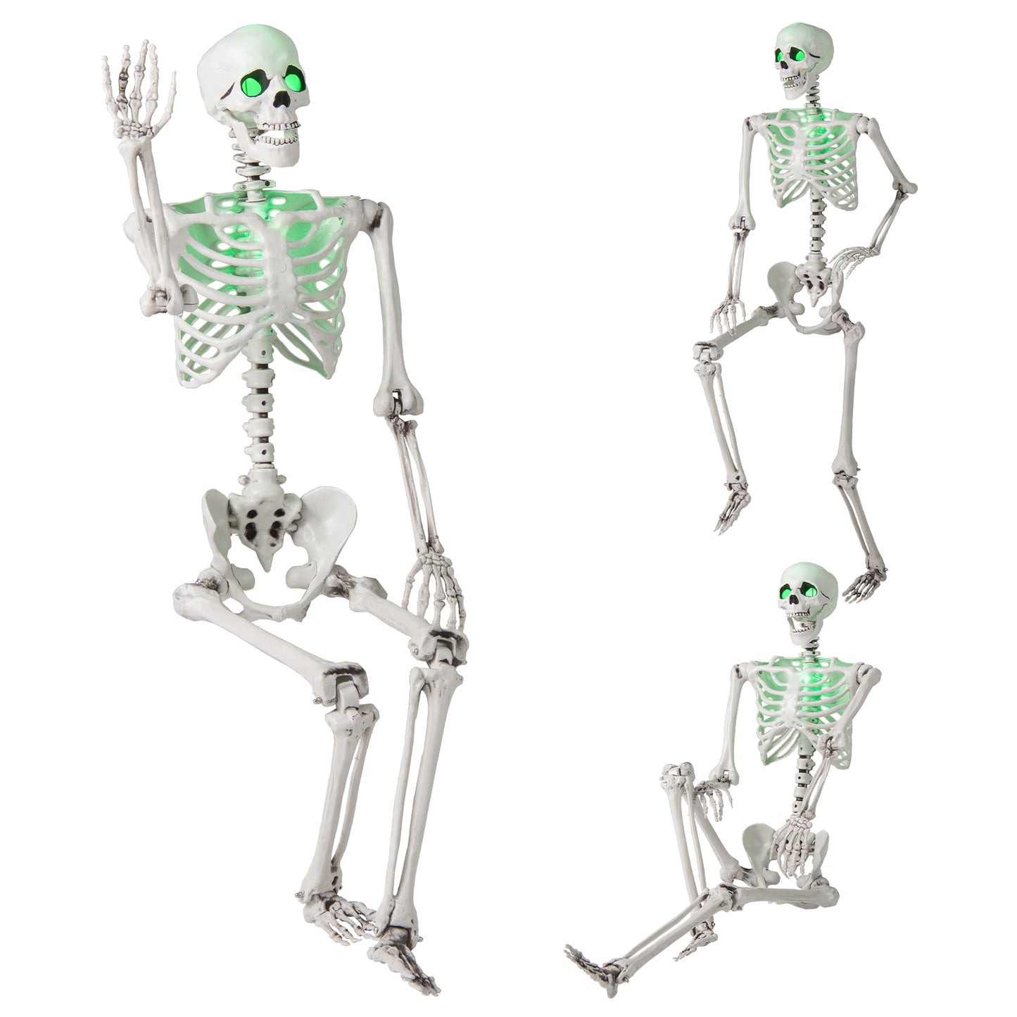 5.5 FT Halloween Skeleton, Life Size Posable, Indoor Outdoor Decoration, White Halloween White at Gallery Canada