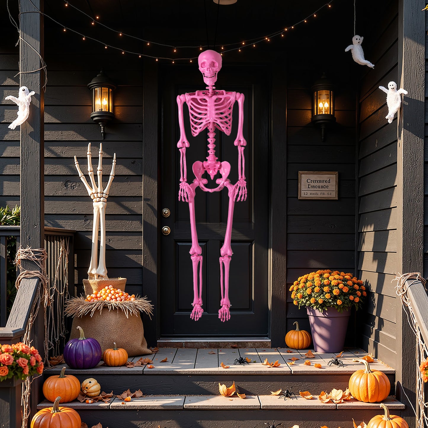 5.5 FT Poseable Halloween Skeleton, Pink Halloween at Gallery Canada