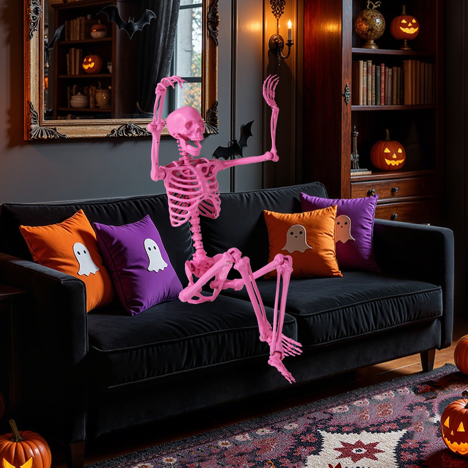 5.5 FT Poseable Halloween Skeleton, Pink Halloween at Gallery Canada