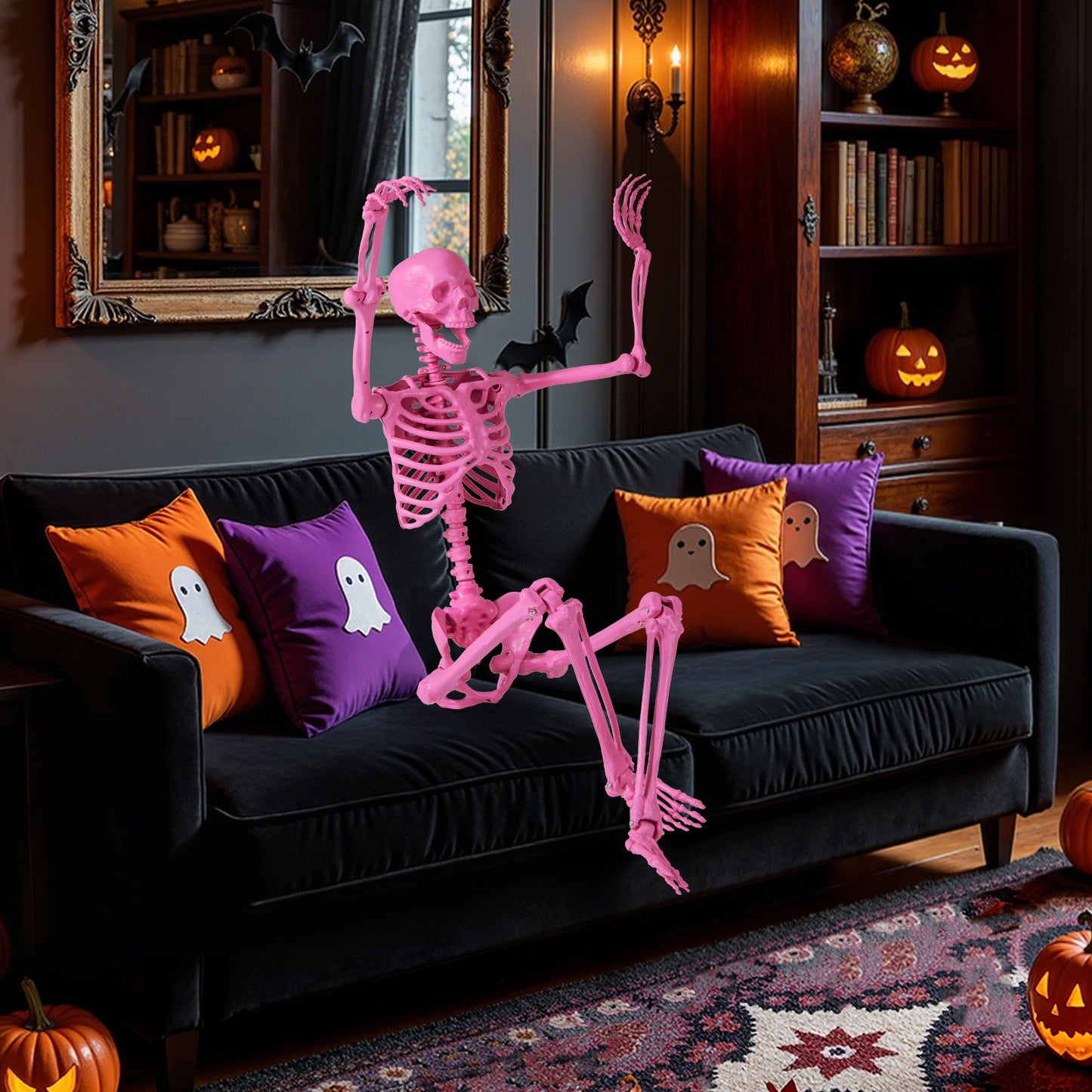 5.5 FT Poseable Halloween Skeleton, Pink Halloween at Gallery Canada