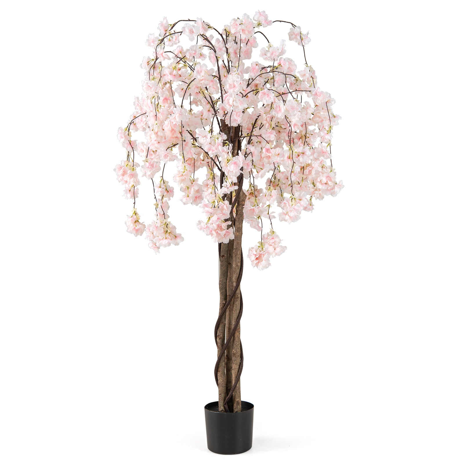 5.5 FT Artificial Cherry Blossom Tree, Pink White Flowers, White Faux Plants White at Gallery Canada