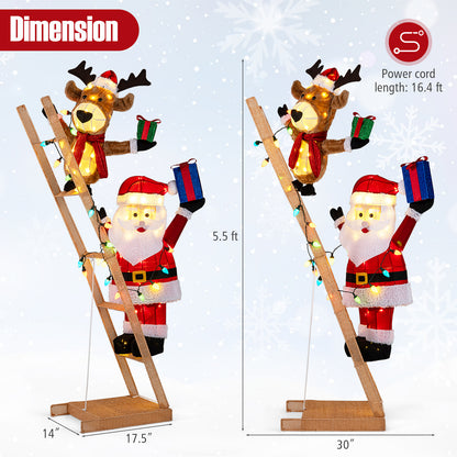 5.5 Feet Christmas Reindeer, Santa On Ladder, 100 LED Lights, Multicolor Christmas Decor & Accessories at Gallery Canada