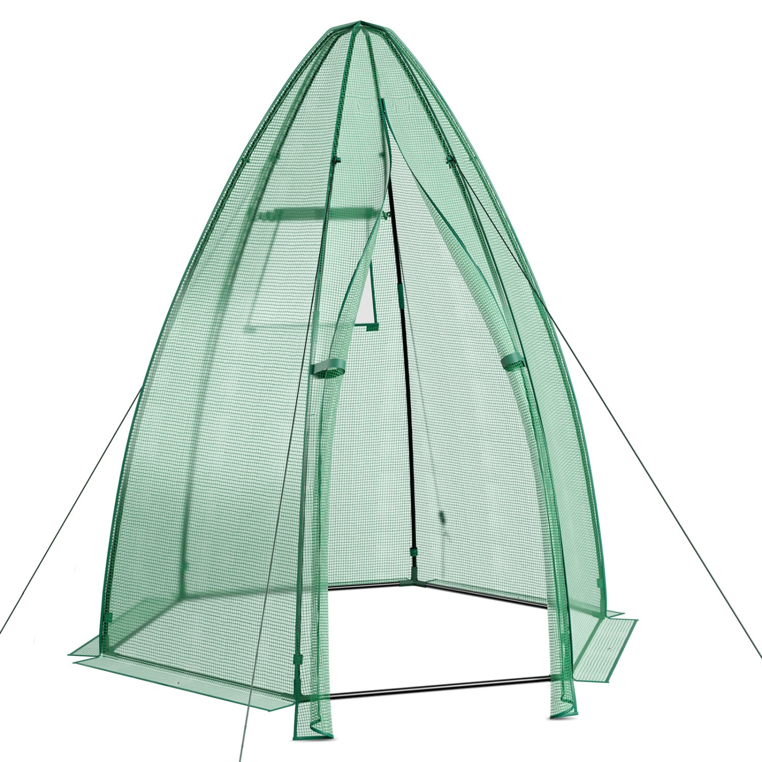 5.5 x 5.5 x 6 Feet Portable Mini Greenhouse, All-Weather PE Cover, Green Greenhouses Green at Gallery Canada