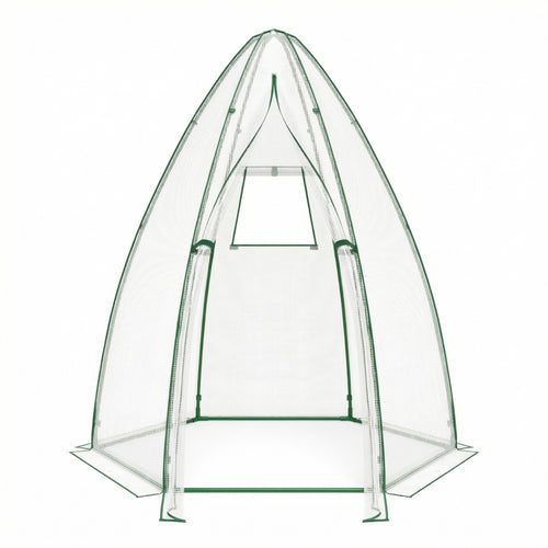 5.5 x 5.5 x 6 Feett Portable Garden Mini Greenhouse, White