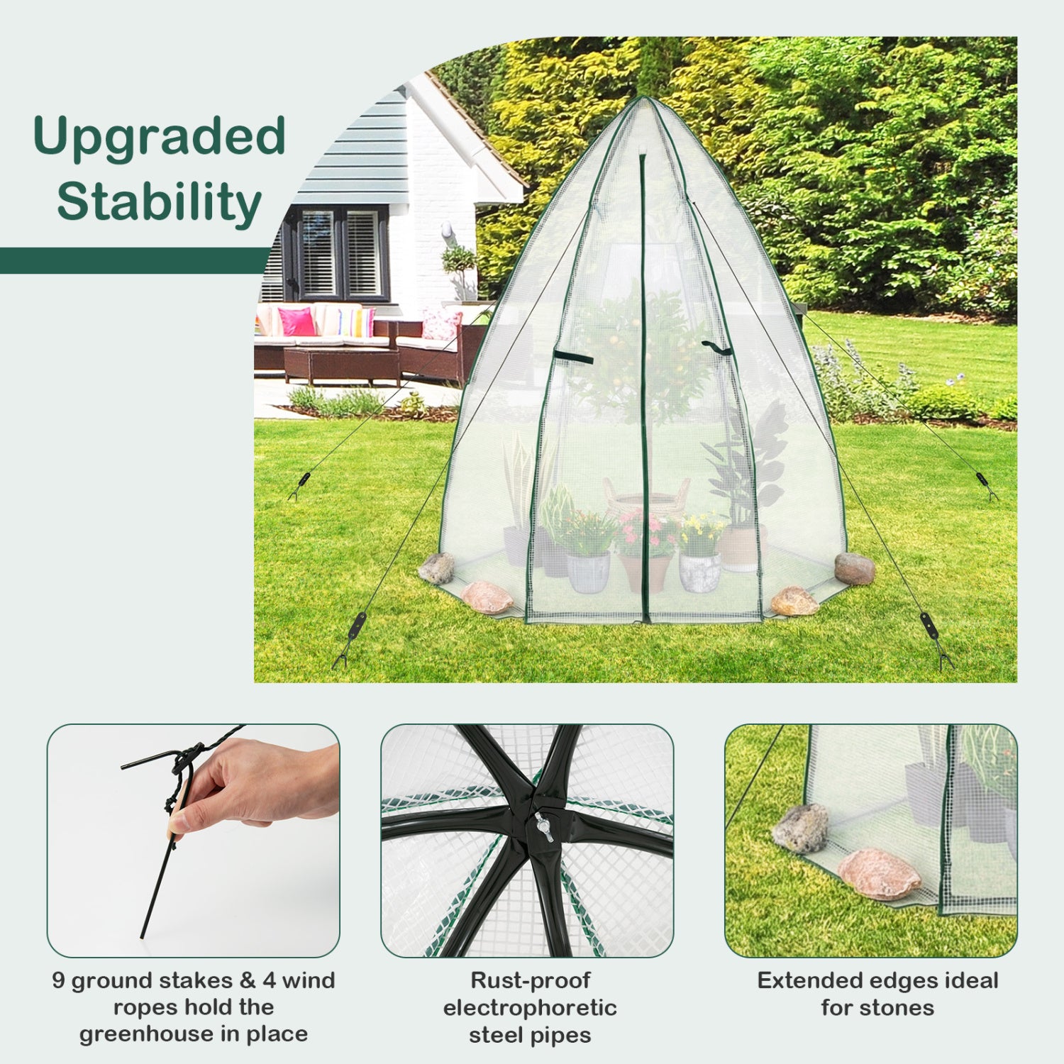 5.5 x 5.5 x 6 Feett Portable Garden Mini Greenhouse, White Greenhouses at Gallery Canada