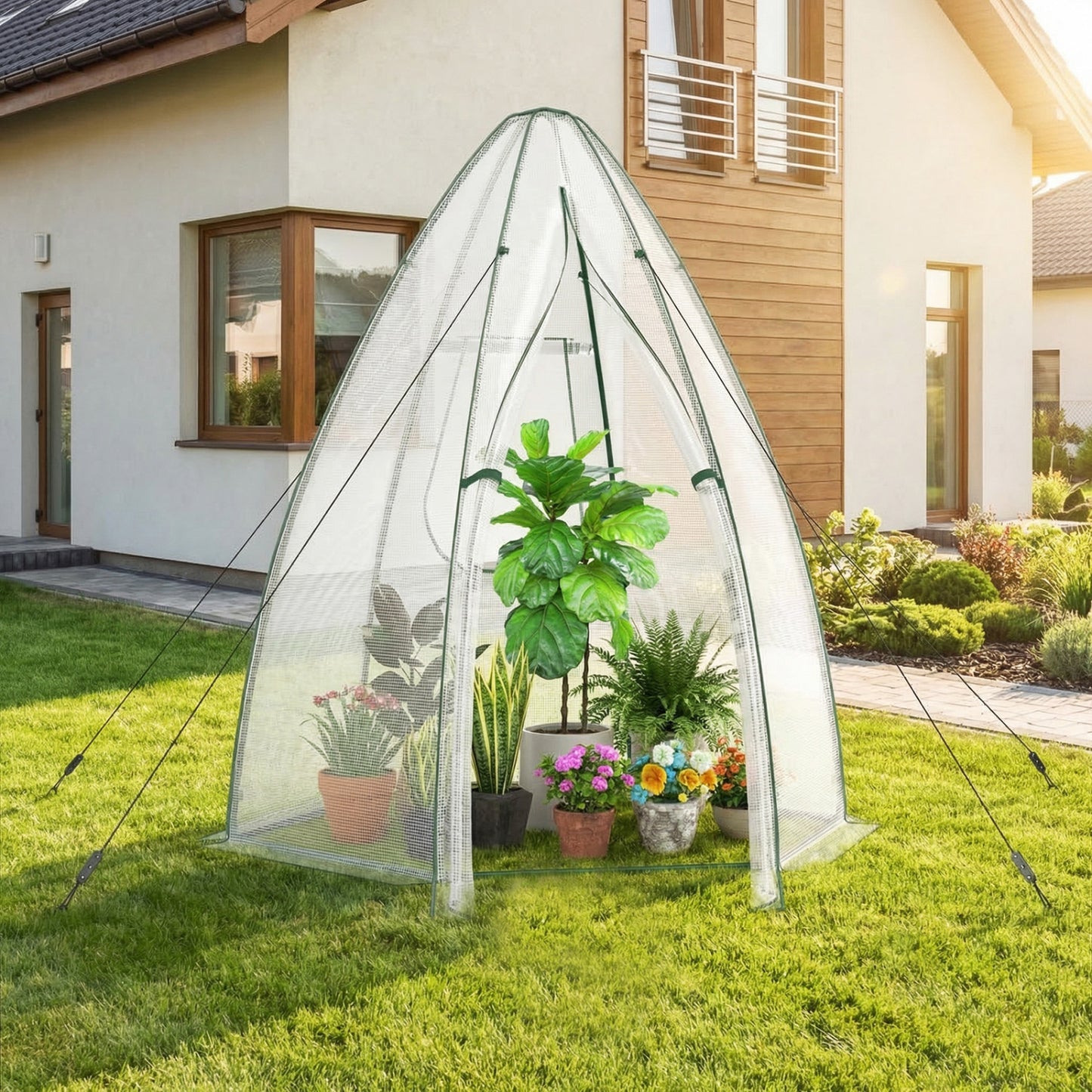 5.5 x 5.5 x 6 Feett Portable Garden Mini Greenhouse, White Greenhouses at Gallery Canada